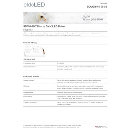eldoLED | SL0564S3 SOLOdrive 50W 0-10V 'Dim to Dark' LED Driver | Hybrid HydraDrive (350MA Log)