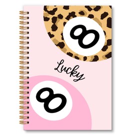 OINDADE Pink Preppy 8 Ball Notebook Journal, Pink Spiral Notebook, Preppy Notebooks for School, Lucky 8 Ball Coquette Notebooks Gifts for Girls Women, Trendy Pink School Office Supplies, 6x8.2In