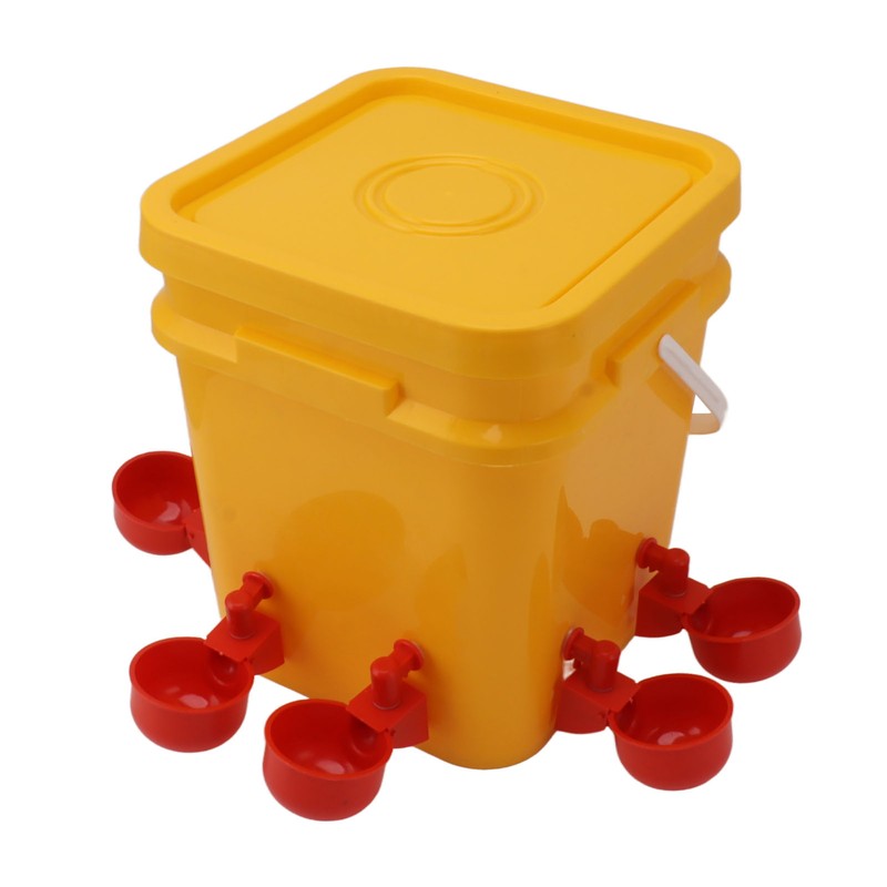 Automatic Chicken Waterer Cup with 12L Handheld Barrel Poultry Drinking