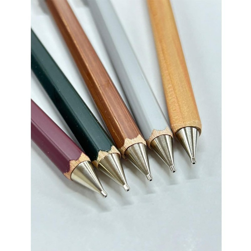 Kitaboshi 0.7mm Mechanical Pencil, Wooden Barrel, #0 2B, Black Lead,
