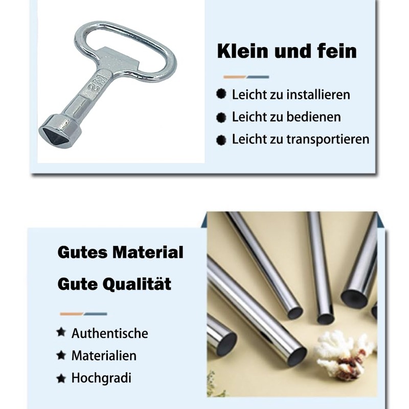 Set of 3 corner keys, bleed keys, heating key, heating