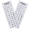 2 Pack English Universal Keyboard Alphabet Stickers, White Background with