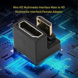 Bewinner Adaptador Mini HDMI a HDMI en Forma de U de 8K, 180 Grados Macho a Hembra 8K 60Hz 48Gbps Transmisión Mini HDMI a HDMI Convertidor para PC TV