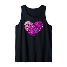 Cute Leopard Heart Pattern Cheetah Print Purple Pink Tank Top