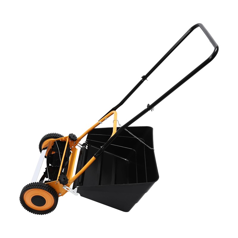 14" Hand Push Lawn Mower, 2-in-1 Portable Push Lawn Mower