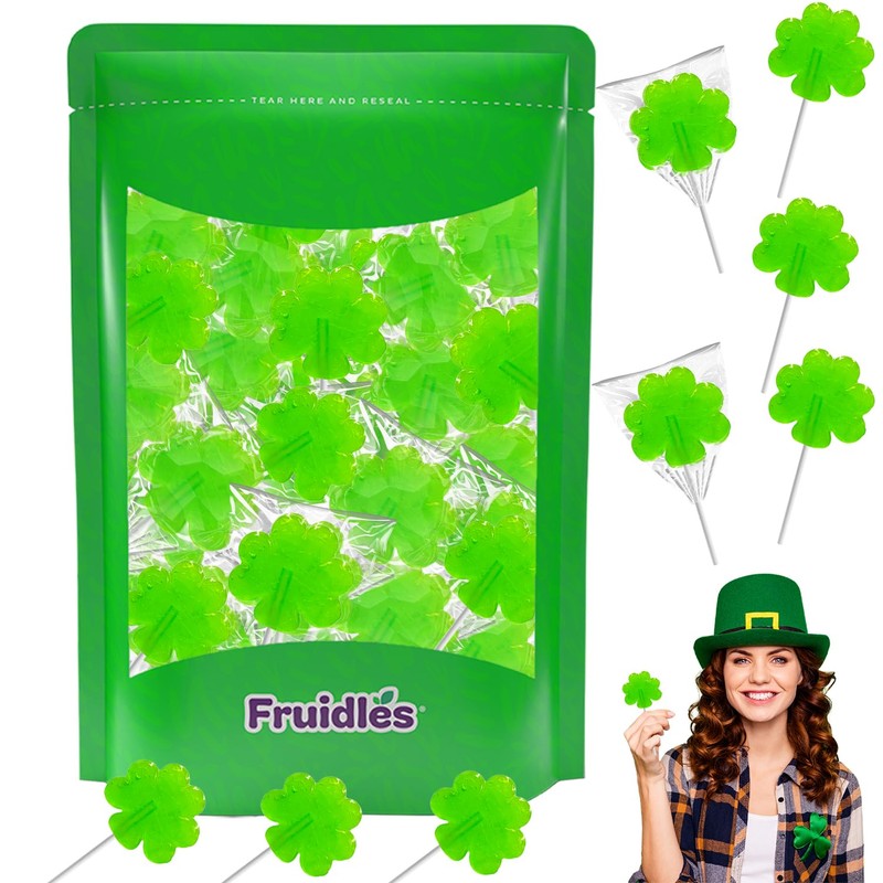 St. Patrick's Day 500-Pack Green Shamrock Lollipops, 8-Gram Individually Wrapped