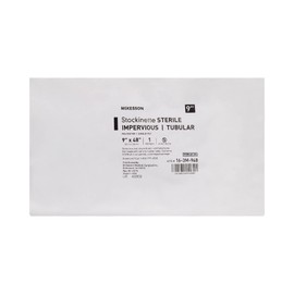 McKesson Surgical Stockinette - Sterile Knit Liner with Impervious Tube - Pre-Cut, Non-Adhesive Tubular Drape Stockinette, 48 in x 9 in, 1 Count