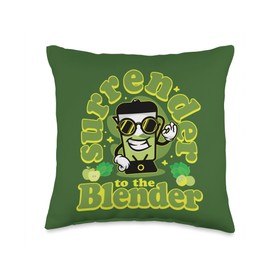 Funny smoothie blender design for vegetarians Throw Pillow