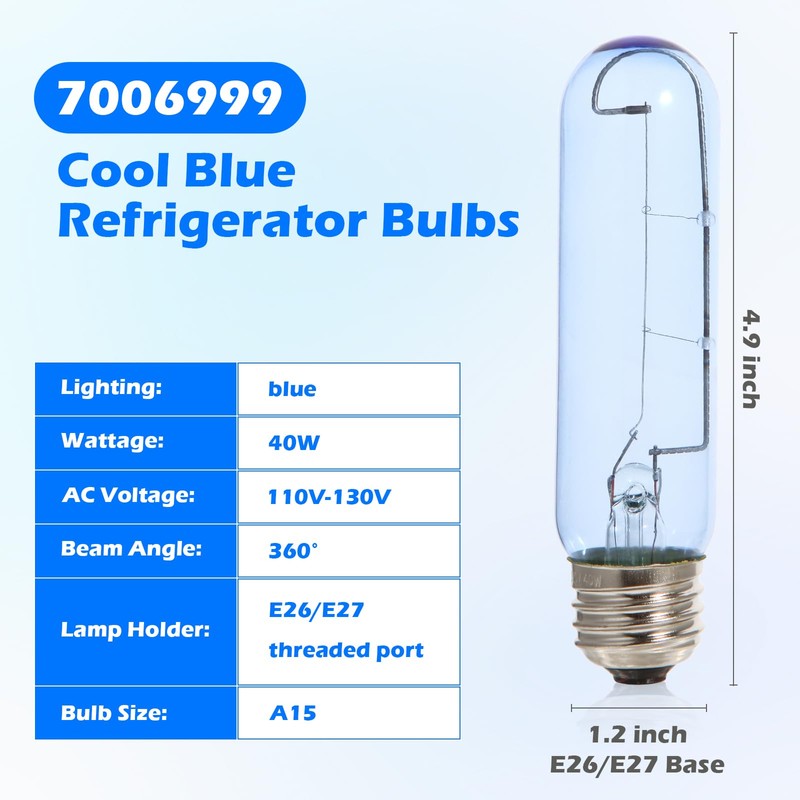 GGTE Refrigerator Light Bulbs E26 Compatible With Sub Zero,7006999 Refrigerator