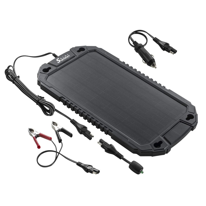 Sunway Solar Car Battery Trickle Charger & Maintainer 12Volt 8W