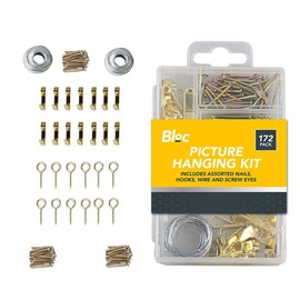 Sixstore 172 Piece Picture Hanging Set, Quality Picture Hooks, Eyelet Screws, Wire and Nails for Wall Mounting Kit