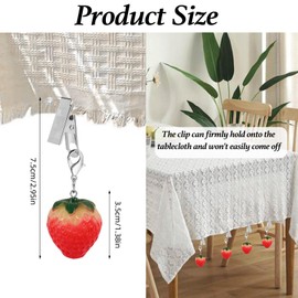 LEGENTLISUR Set of 8 Pieces Strawberry Tablecloth Decoration Table Cloth Weights With Clips Outdoor Tablecloth Weights Cute Fruit Table Weights For Home Picnic Camping Party