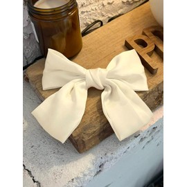 4PCS Hair Bows for Women - Bows for Hair Black Hair Ribbons for girls (Beige/White/Pink/Black)