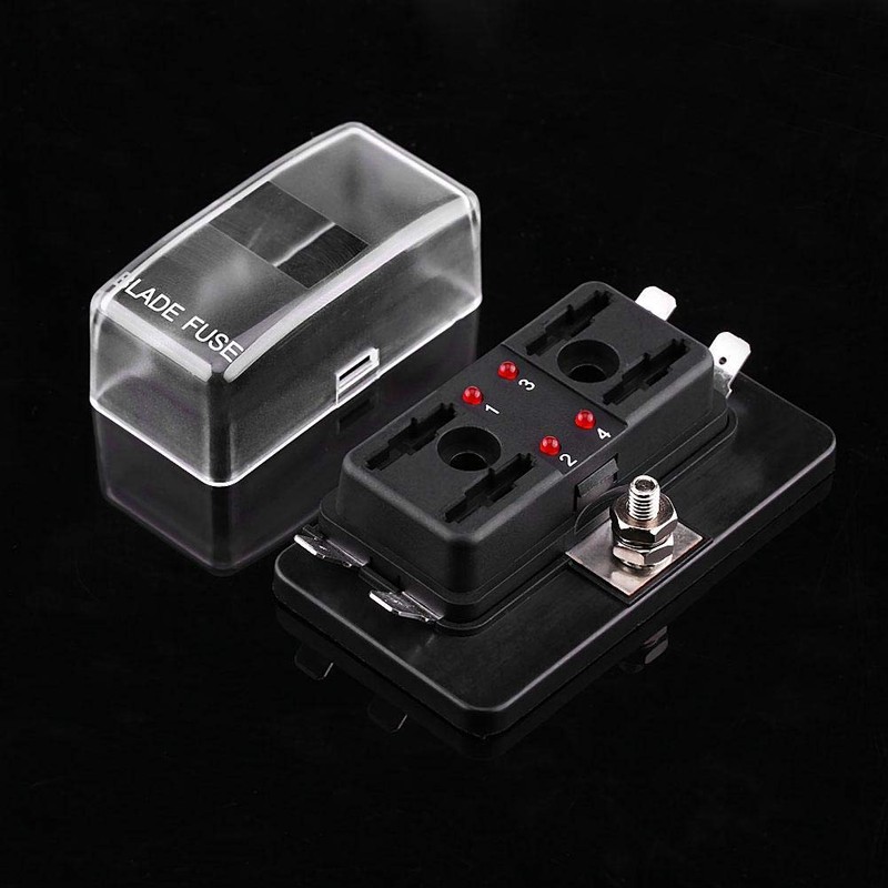 KIMISS 4 Way Marine Blade Fuse Box, Automotive Fuse Box