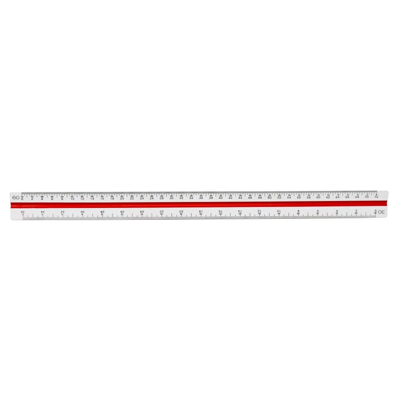 Alvin Rare Alvin 241B Engineer Scale 12in Triangular Drafting Ruler