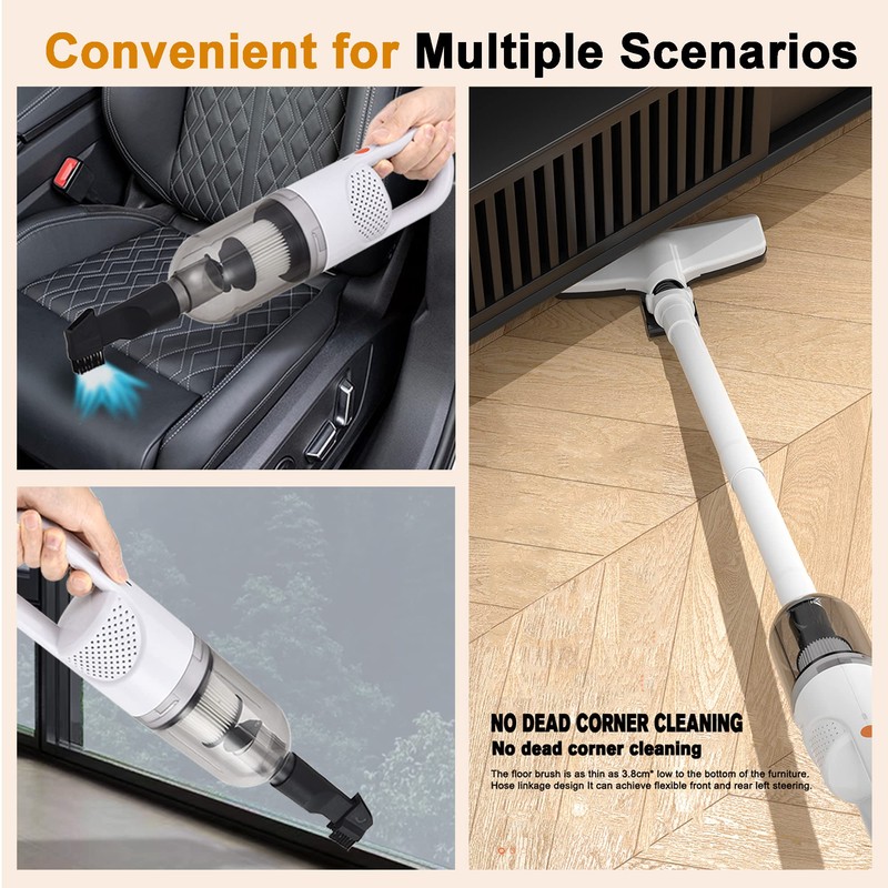 SIPPON 6-in-1 Lightweight Stick Vacuum Cleaner with 100W Powerful Motor,