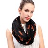Fox Animal Print Women's Infinity Scarf Lightweight (Black)