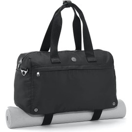 Live Well 360 Core 2.0 Fitness Bag (Onyx Black) - Stylish & Premium Sports Duffel Bag for Gym, Yoga, Work, Daily Commute, Travel & Weekend Getaway - Bag with Dirty Clothes & Laptop Compartment (Black)