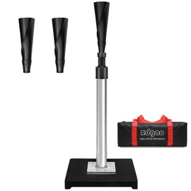 LOMGWAYS Baseball/Softball Batting Tee-Adjusts from 23"-36", Premium Portable Baseball tee with 2 Ultra- Flexible Rubber Tops and Heavy Weight Base for Teens/Adults, Outdoor/Indoor