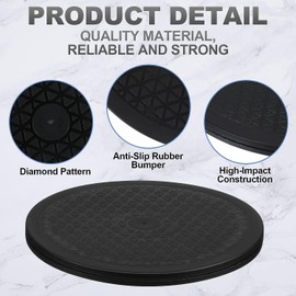 Weenwil Swivel Stand Turntable,2 Pcs 20 cm Heavy Duty 360°Rotating Platform with Steel Ball Bearings Non-slip Double-sided Turntable for TV Computer Monitor Crafts Lazy Susan Jewelry Display Black