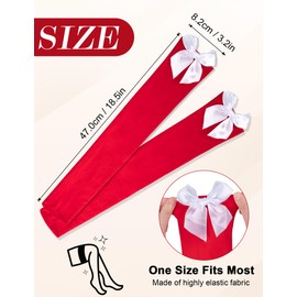 Kiiwah 2 Pairs of Women's Overknee Stockings with Bow, Knee High Socks, Overknee Socks, Thigh High Socks, Long Overknee Stockings, intense green/black/white