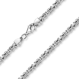 Materia byzantine chain, 925 silver, wristband for men, 3 mm, diamond coated, rhodium coated, German manufacturing., Sterling Silver