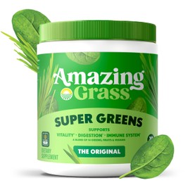 Amazing Grass Greens Blend Superfood: Greens Powder Mix for Energy, with Organic Spirulina, Chlorella, Beet Root Powder, Digestive Enzymes & Probiotics, Original, 30 Servings (Packaging May Vary)