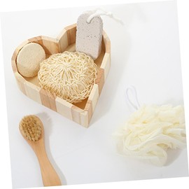 PACKOVE Skin Care Tools Shower Body Scrubber Kit with Foot File Exfoliating Pumice Stone and Loofah Brush for Bathing Accessories Gift Lightweight and Gauze for Home Hotel Spa Use