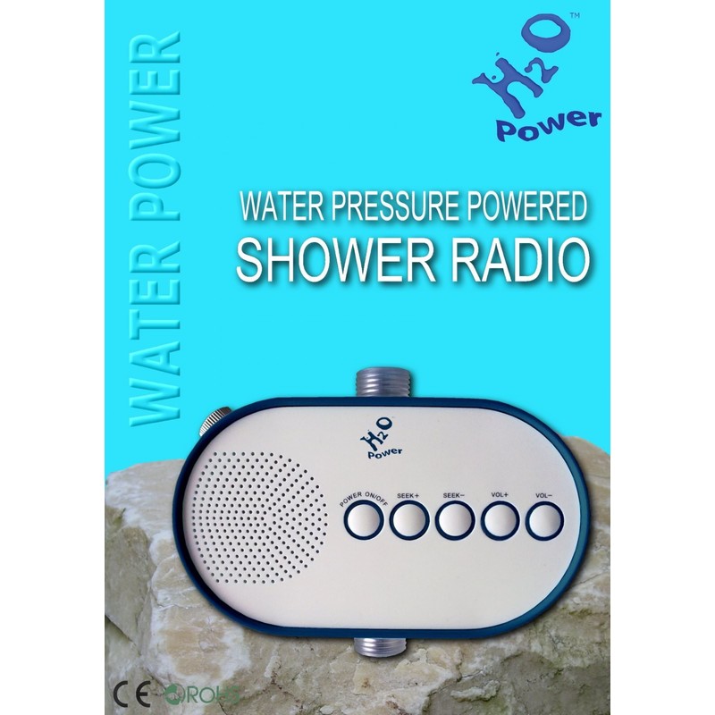H2O H2O-100 Power Water Pressure Powered Shower Radio