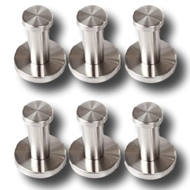 ENN LLC Stainless Steel Wall Hanging Hook, Simple Screw Mount (2.0 inches (5 cm) x 6 Pieces)