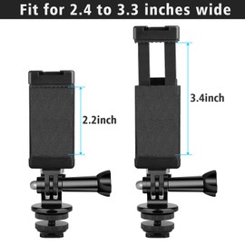 Anwenk - Soporte para teléfono con soporte para zapato fría para micrófono/luz de flash compatible con cámara de acción Gopro Hero DJI Osmo Smartphone, conexión en cámara réflex digital/anillo de
