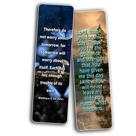 Popular Prayers and Bible Scriptures on Night time/Bedtime Bookmarks (12 Pack)