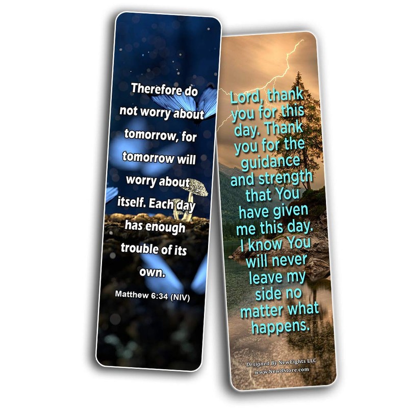 Popular Prayers and Bible Scriptures on Night time/Bedtime Bookmarks (12