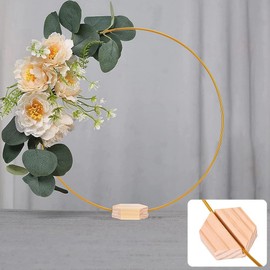ZDSFSD Metal Floral Hoops Metal Wreath Ring with 10 PCS Place Card Holders, 30 cm Metal Floral Hoop for Wedding