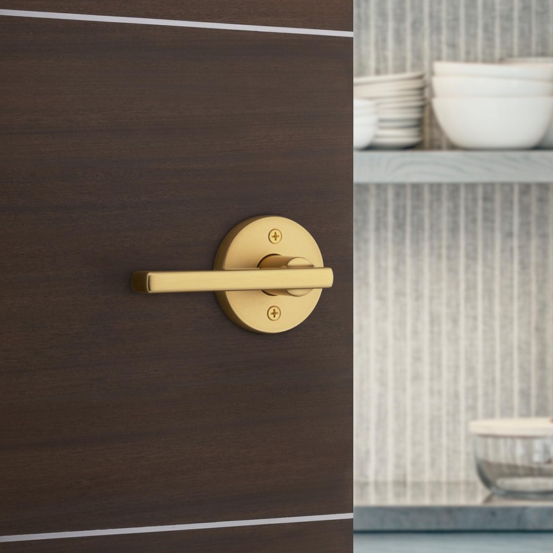 Kwikset Halifax Dummy Door Handle, Single Sided Lever for Closets,
