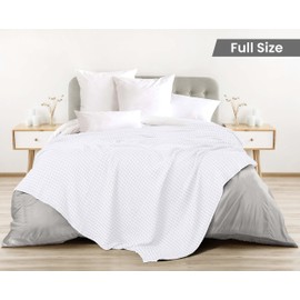 Utopia Bedding Cotton Waffle Blanket 300 GSM (White - 90x84 Inches) Soft Lightweight Breathable Bed Blanket Full Size Layering Any Bed for All Season