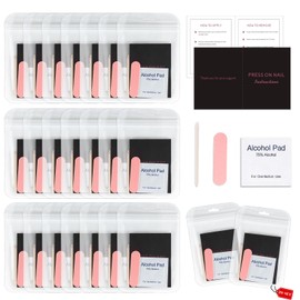 20 Set Press On Nail Tool Kit, 4 IN 1 Disposable Manicure Kit Individually, Nail File, Prep Pad, Wood Stick, Instruction Card for Press on Nail Packaging (20 set in black1)