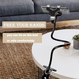 Selfdee Soporte para teléfono celular, soporte de pereza, rotación de 360 grados, soporte universal con brazos largos flexibles, montaje en clip de cu