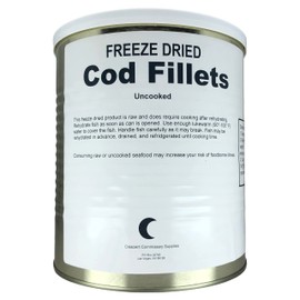 Military Surplus Freeze Dried Cod Fillets 9 Oz Long Shelf Life Emergency Food Survival, Camping Food & Prepper Supplies No Preservatives #10 Size Cans 25+ Year Shelf Life Canned Meat Pack of 1