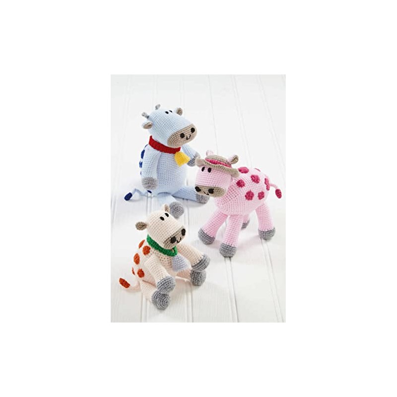 King Cole Double Knit Amigurumi Crochet Pattern Cow Toy in