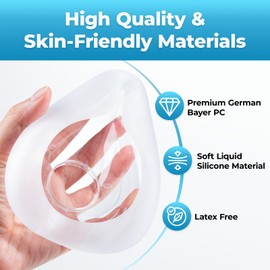 HYSMIR 2 Packs Airfit F20 Large Replacement Cushion, Full Face Seamless Seal, Compatible with Origianl Frame, Premium Liquid Silicone CPAP Accessories - L