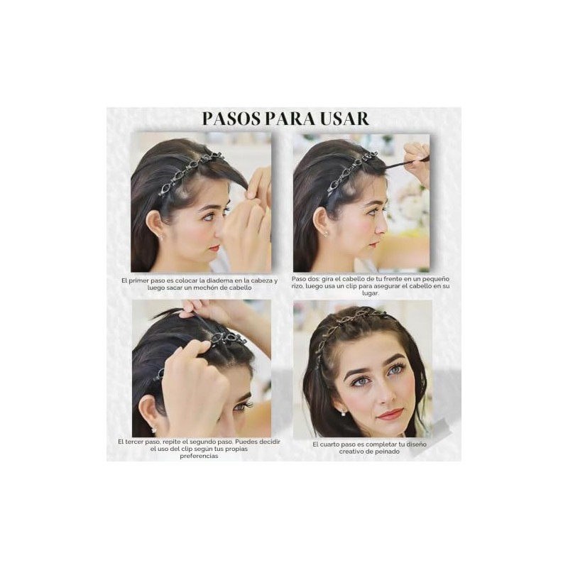 2 piezas de diadema con flequillo para el cabello, clip