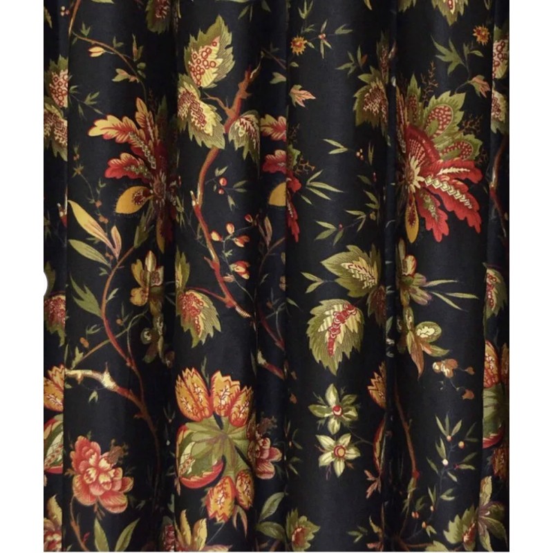 WAVERLY FELICITE NOIR UNLINED ROD POCKET VALANCE NOIR 50" X