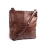 Ladies Genuine Leather Crossover Body Bag (BROWN)