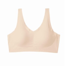 Noltrom | Brasier sin Varillas para Mujer, Ropa Interior Sin Costuras. Sujetador Delgado Cómodo Sensación Desnuda, Invisible a través de la Ropa. (as1, Alpha, l, Regular, Regular, Beige)