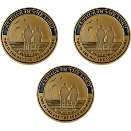 Retirement Commemoration Coin, Bulk Pack of 3 Retirement Gifts for Women & Men, Celebratory Commemorative Rejoicing Gift for Seniors, Christian Religious Prayer Token with Bible Verse Scripture