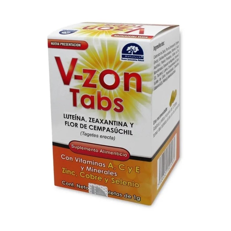 V Zon Tabs Luteina, Zeaxantina Y Flor De Cempasuchil, Vitami
