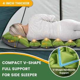 Oramoose Ultralight Camping Sleeping Pad with Built-in Pillow & Foot Pump, Compact Inflatable Air Mattress for Backpacking, Hiking, Tent, Travel Camp & Outdoor Adventures