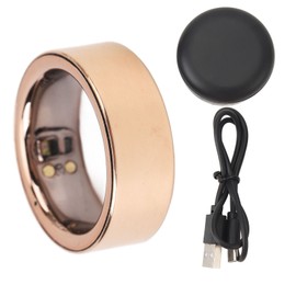 Smart Ring Health Tracker Bluetooth Sleep Quality Temperature Monitoring IP68 Waterproof Rechargeable Smart Ring for Men and Women Rose Gold Type 17