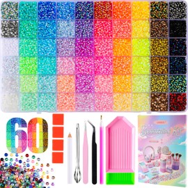48000Pcs 60 Colors Resin Jelly Rhinestone Bedazzling Kit with DIY